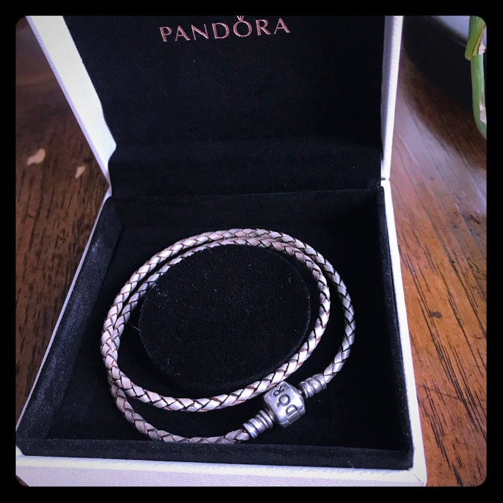 Pandora double band leather bracelet